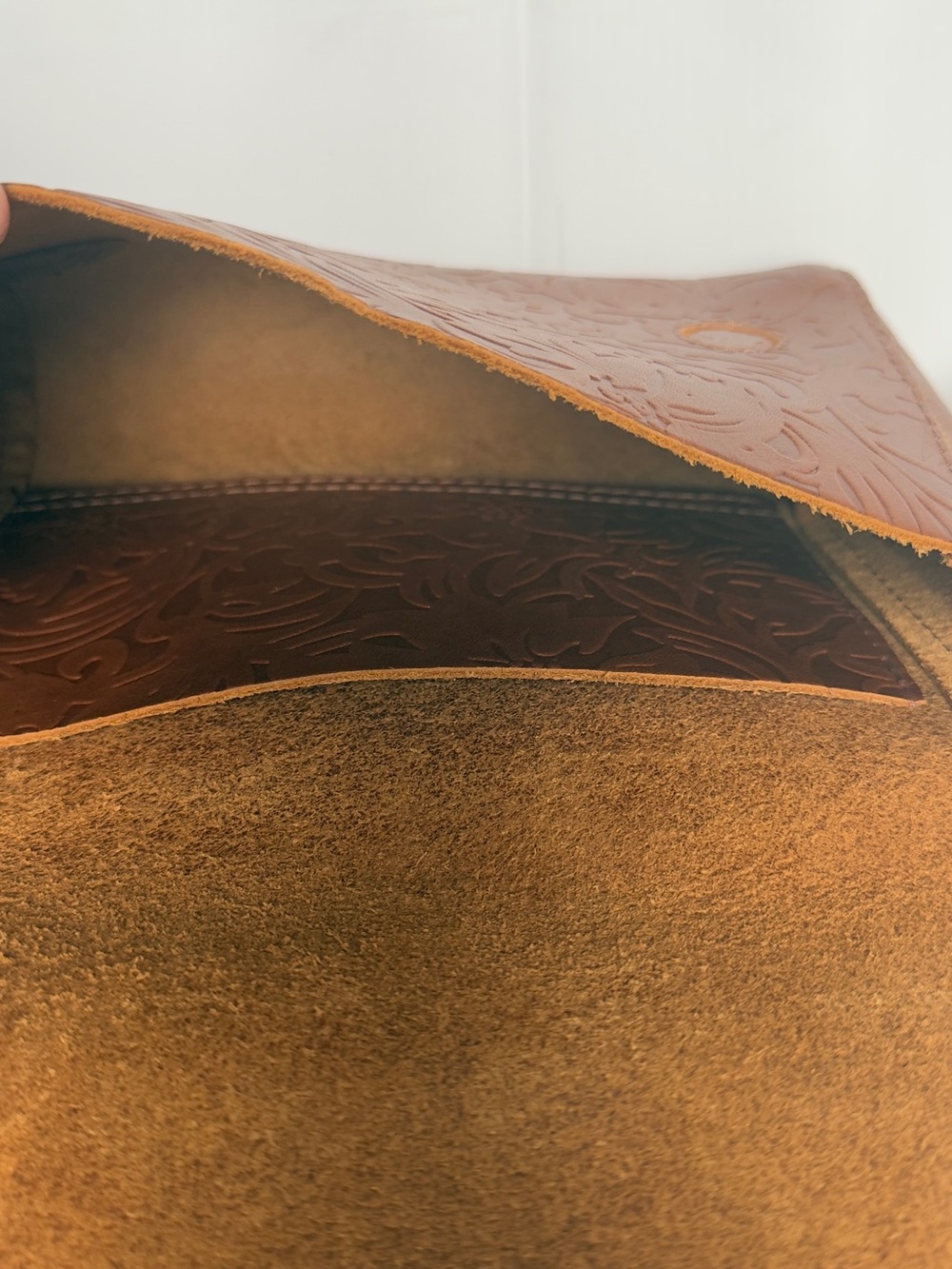 Brown Floral Embossed Leather Portland Leather Metro Crossbody Bag - Picture 6 of 6